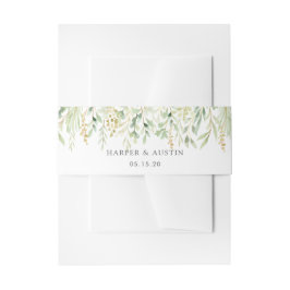 Botanische Hochzeit in Grünblättern Einladungsbanderole