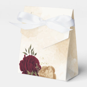 Botanische Hochzeit in Maroon-Beige Geschenkschachtel