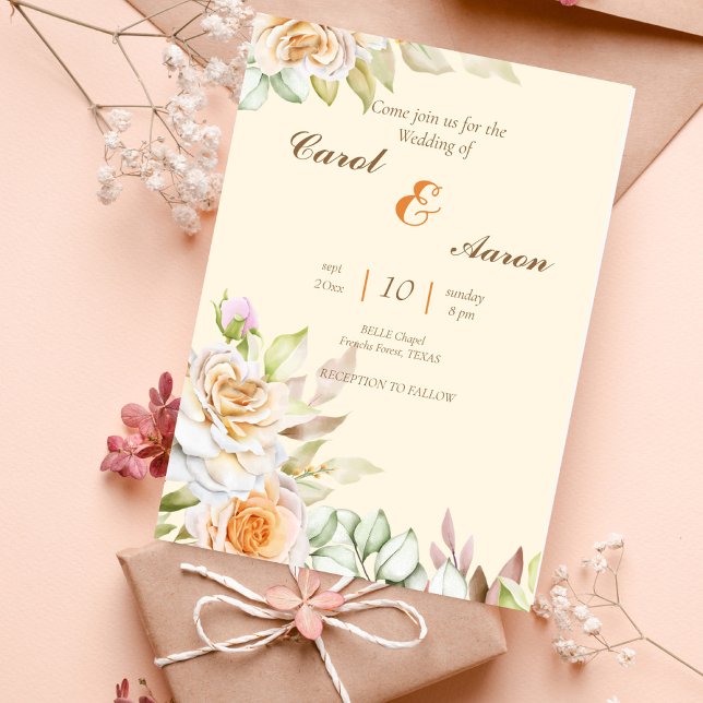 Botanische Hochzeit in modernen Aquarellen Einladung (Von Creator hochgeladen)