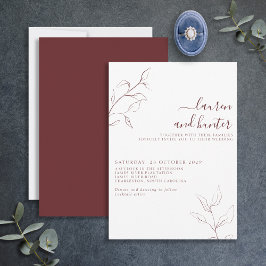 Botanische Hochzeit in modernen Burgund Einladung