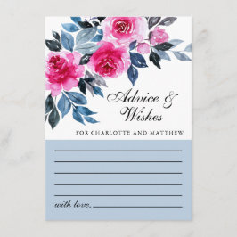 Botanische Hochzeit in Rosa Floral Hinweiskarte