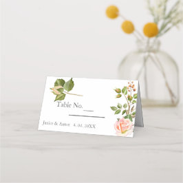 Botanische Hochzeit in Rosa Platzkarte