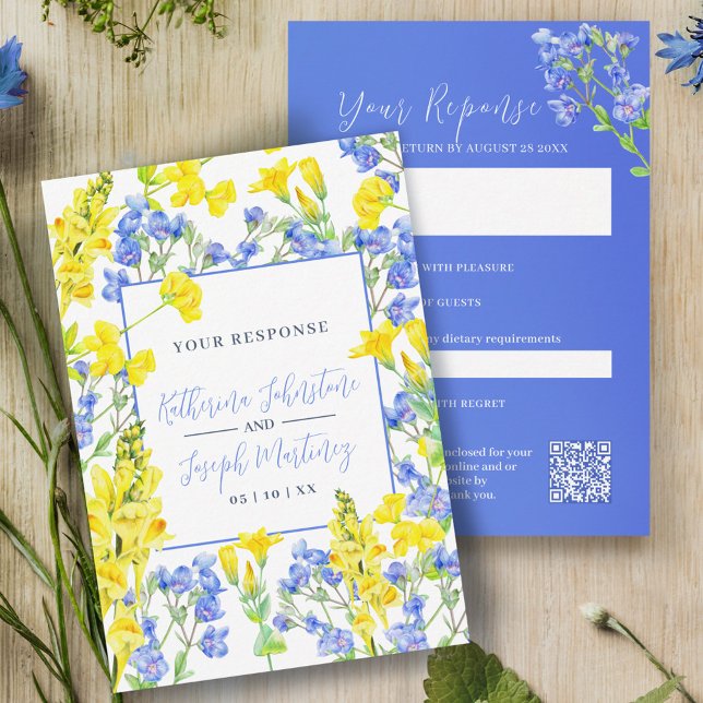 Botanische Hochzeit in Wildblume RSVP Karte (Von Creator hochgeladen)