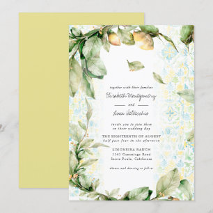 Botanische Hochzeit Italiener-Lemon Grove   Boho Einladung