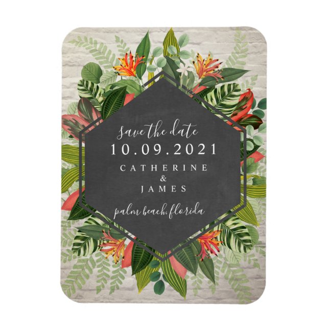 Botanische Hochzeit Magnet (Vertikal)