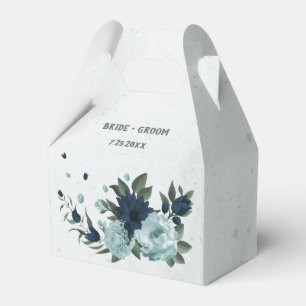 Botanische Hochzeit mit blauen und marinösen Blume Geschenkschachtel
