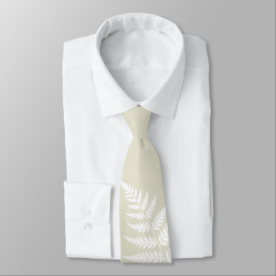 Botanische Hochzeit mit cremig grüner weißer Farn Krawatte