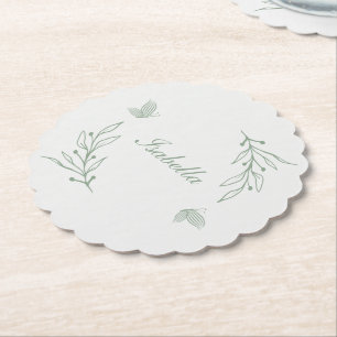 Botanische Hochzeit mit einfachem Salbei Untersetzer