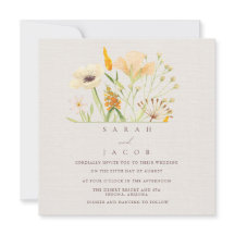 Botanische Hochzeit mit einfachen Wildblumen