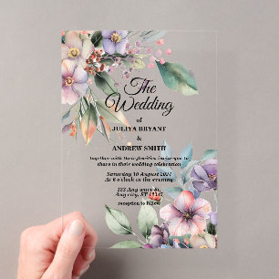 Botanische Hochzeit mit floraler Atmosphäre Acryleinladungen