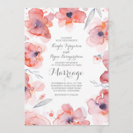 Botanische Hochzeit mit floraler Wasserfarbe Einladung
