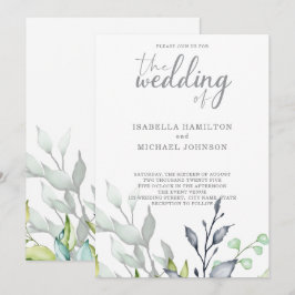 Botanische Hochzeit mit Kalligrafie Einladung