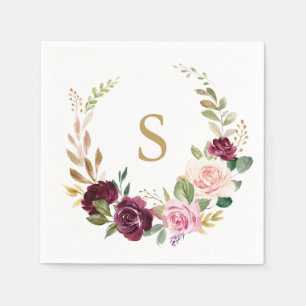Botanische Hochzeit mit Lila Rosa Serviette