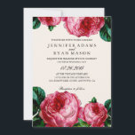 Botanische Hochzeit mit rosa Wasserfarbe Einladung<br><div class="desc">Vintage botanisch-rosa Wasserfarbenprägung Einladung. Bitte passen Sie die Informationen für Sie selbst an.</div>