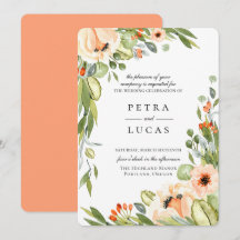 Botanische Hochzeit mit rustikalem Pfirsich