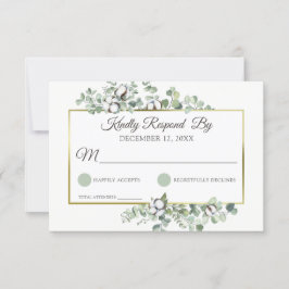 Botanische Hochzeit mit rustikaler Südwolle RSVP Karte