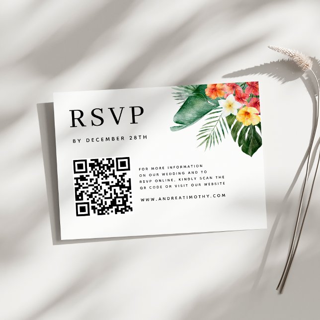 Botanische Hochzeit mit tropischer Vegetation RSVP Karte (Von Creator hochgeladen)
