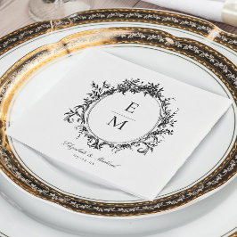 Botanische Hochzeit mit Vintagem Wappen Serviette