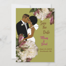 Botanische Hochzeit mit weißer Blüte Rette dem Dat Save The Date