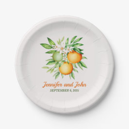 Botanische Hochzeit: Orangenfrucht Pappteller
