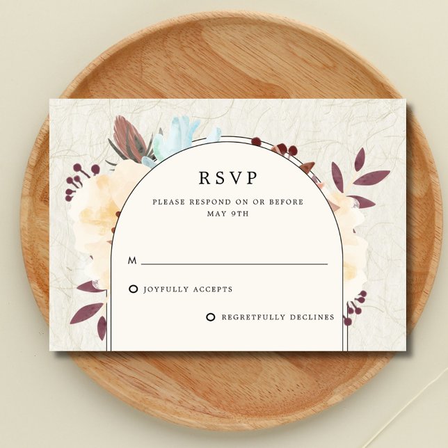 Botanische Hochzeit RSVP Karte (Fall Botanical Floral Wedding RSVP Card)