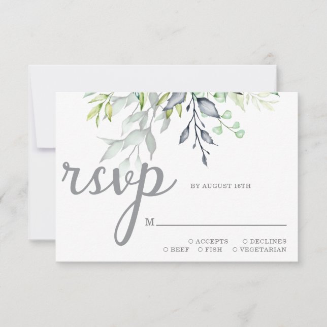 Botanische Hochzeit RSVP Karte (Vorderseite)