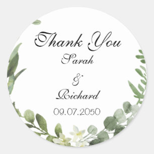Botanische Hochzeit Runder Aufkleber