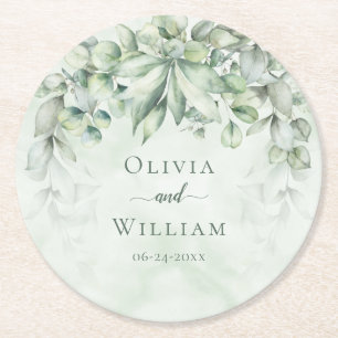 Botanische Hochzeit Runder Pappuntersetzer