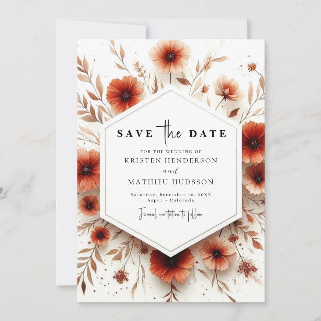 Botanische Hochzeit Save The Date (Vorderseite)