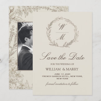 Botanische Hochzeit Save-the-Date, Foto in Karte