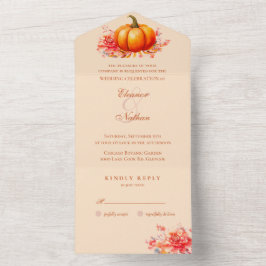 Botanische Hochzeit vom Herbst All In One Einladung