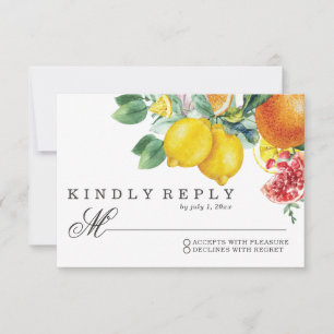 Botanische Hochzeit von Citrus Watercolor RSVP Karte