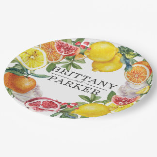 Botanische Hochzeit von Citrus Wreath Pappteller