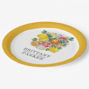Botanische Hochzeit von Citrus Wreath Pappteller