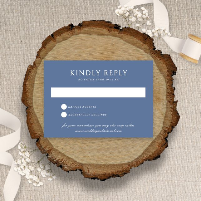 Botanische Hochzeit von Dusty Blue Coneflower RSVP Karte (Von Creator hochgeladen)