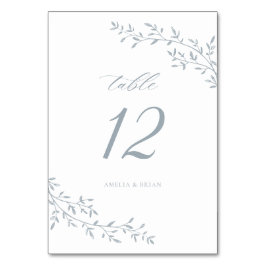Botanische Hochzeit von Dusty Blue Tischnummer