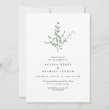 Botanische Hochzeit von einfachen Baumzweigen-Blät