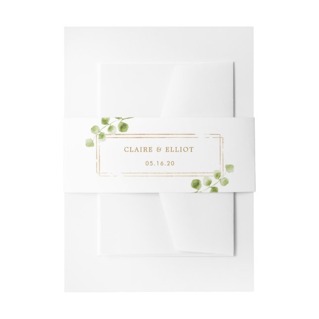 Botanische Hochzeit von Goldgrün Einladungsbanderole (Vorderseite Beispiel)