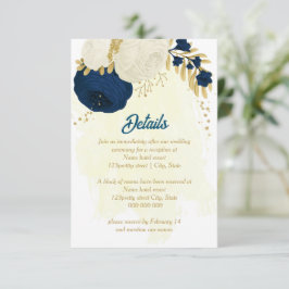 Botanische Hochzeit von Marinesoldaten und weißen  Begleitkarte