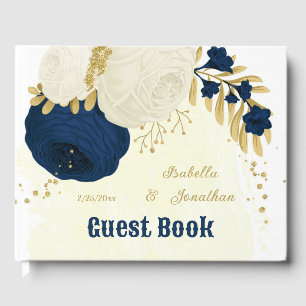 Botanische Hochzeit von Marinesoldaten und weißen Gästebuch