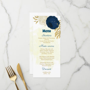 Botanische Hochzeit von Marinesoldaten und weißen Menükarte