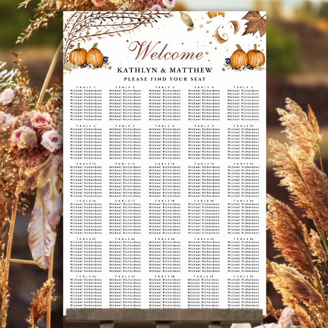 Botanische Hochzeit von Rustic Pumpkin 30 Tischsit Poster (Von Creator hochgeladen)