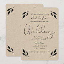 Botanische Hochzeit von schwarzem Leaf mit moderne