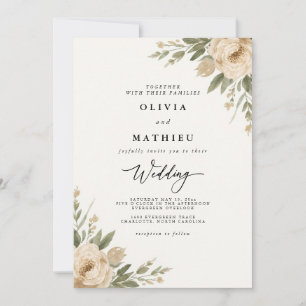 Botanische Hochzeit von Soft Peach Blossom Einladung