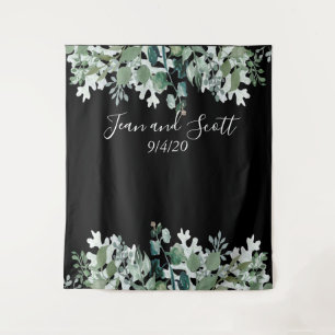 Botanische Hochzeiten Blätter Moderne Vegetation Wandteppich