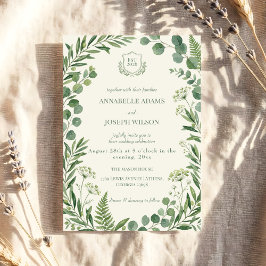 Botanische Hochzeiten und Hochzeiten mit Grün-Them Einladung