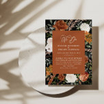 Botanische Hochzeitsdetails aus Terrakotta im Budg Flyer<br><div class="desc">Budget rustikale Aquarellblumen Hochzeit einladen und Details Karte. Mit schönem Rost, Terrakotta, rot-rosa, schwarz und schlängelgrüne Pampas Gras Eukalyptus Aquarell Details. Diese moderne Hochzeitsfeier lädt zum Set des Stils für Ihren großen Tag ein.</div>
