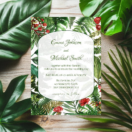 Botanische Hochzeitseinladung für tropische Grüntö Einladung