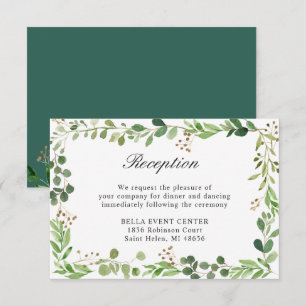 Botanische Hochzeitsempfangs-Einladung mit Grün Einladung