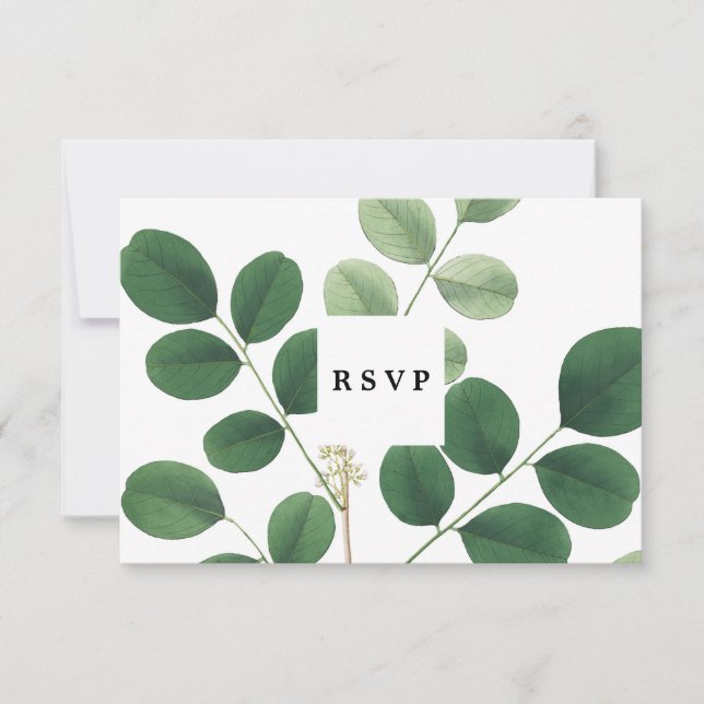 botanische Hochzeitskarte Brautparty rsvp (Vorderseite)